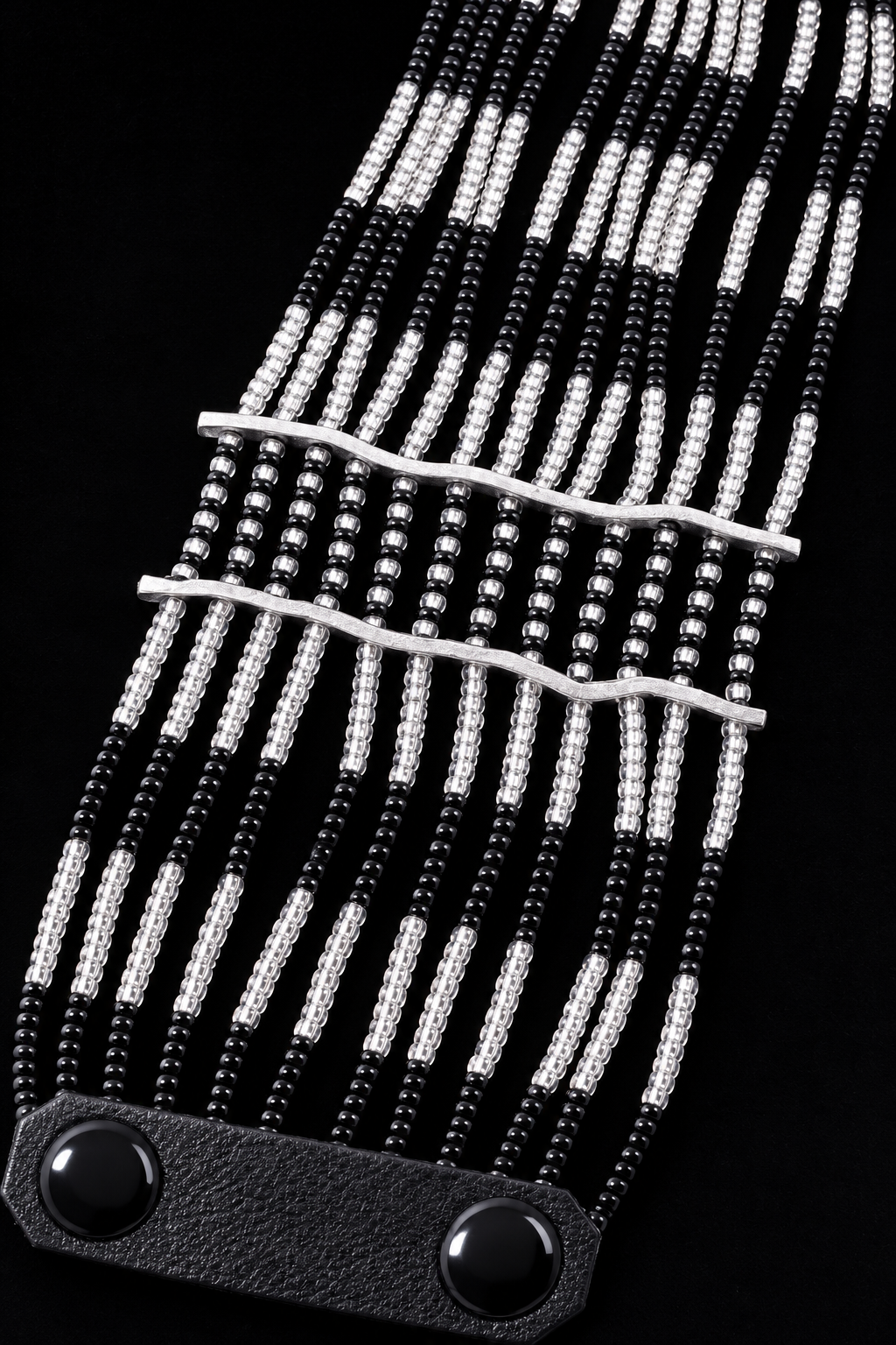 Black and Clear beaded bracelet