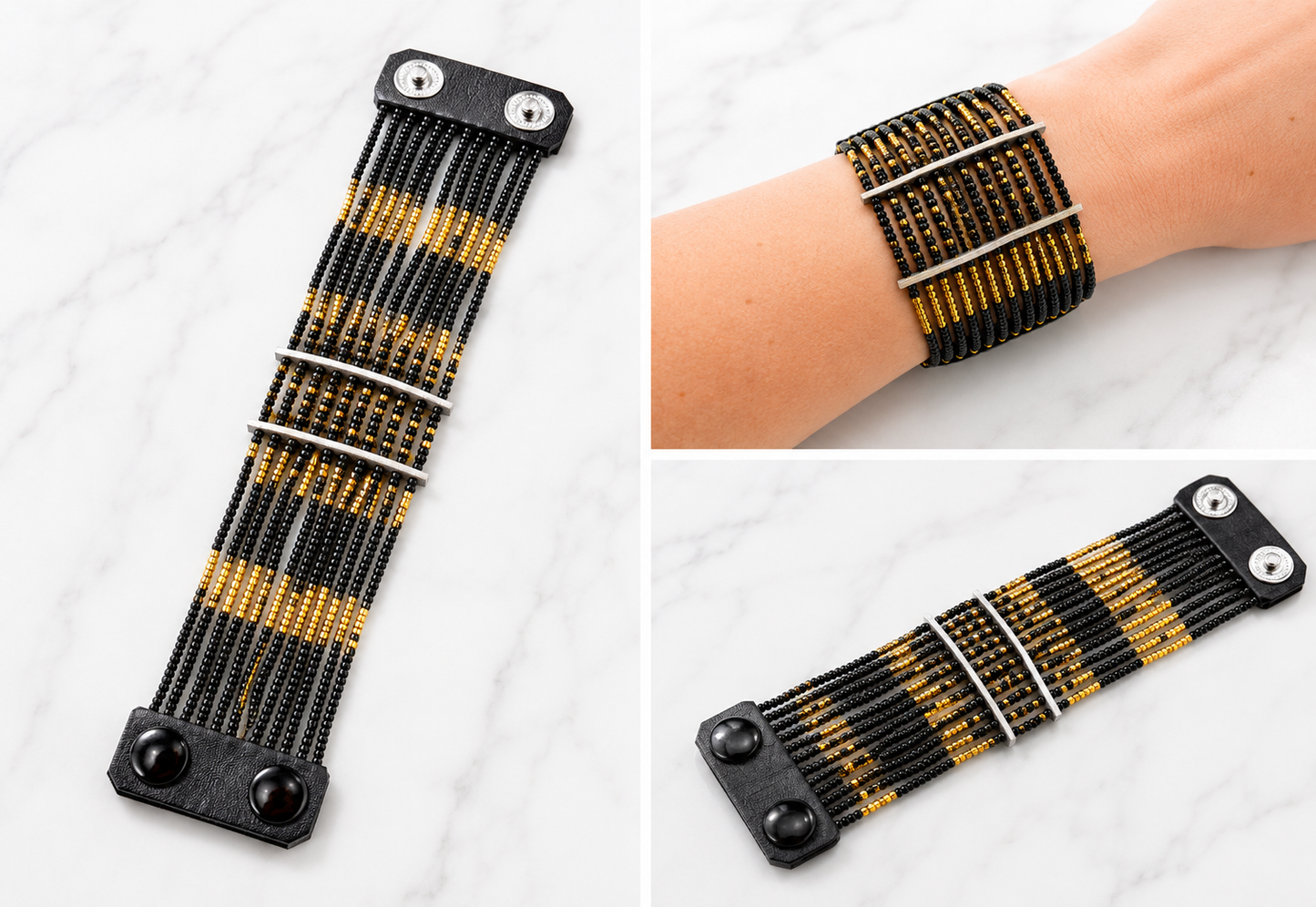 Black and Gold beaded bracelet
