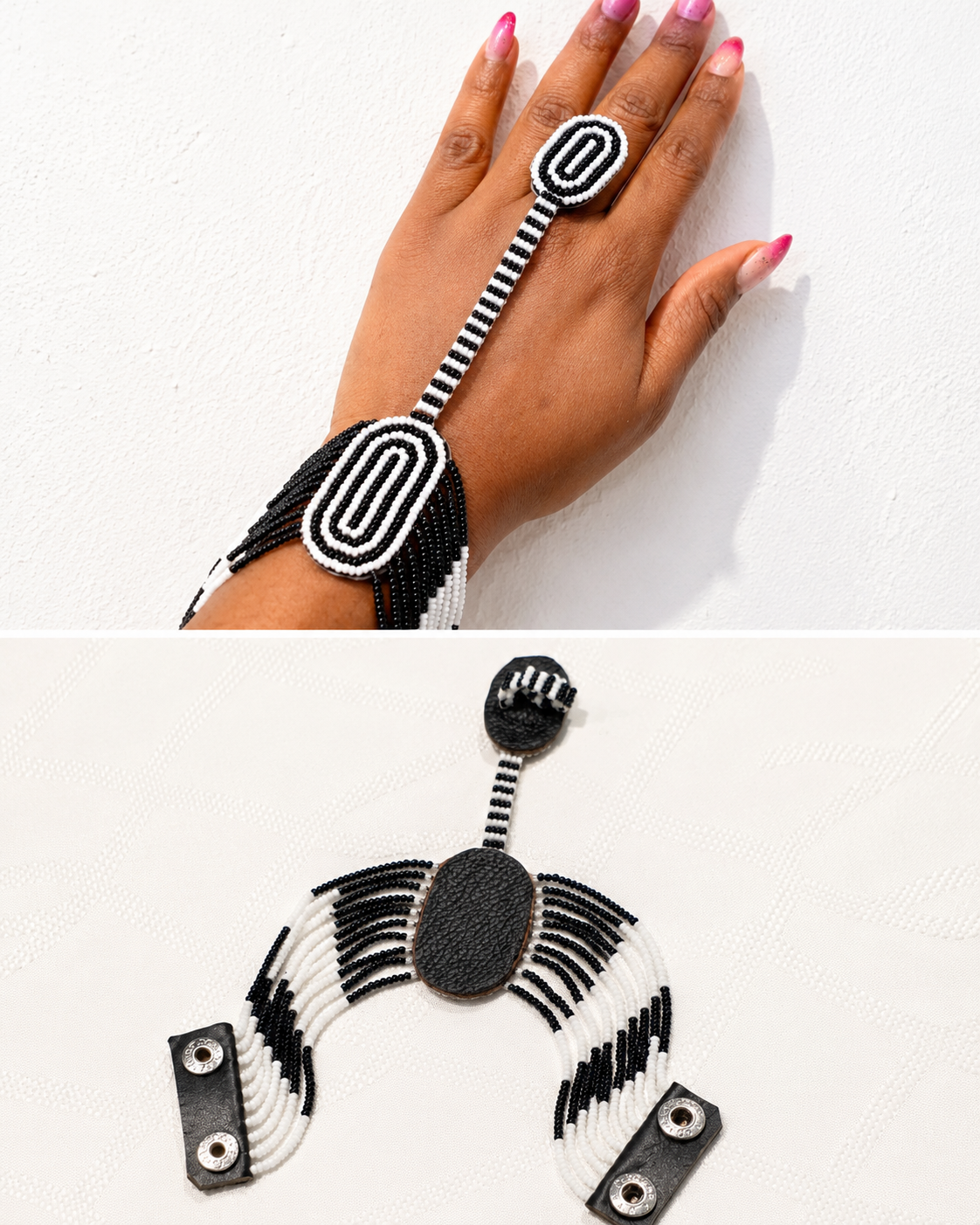 Black and White Ring Bracelet