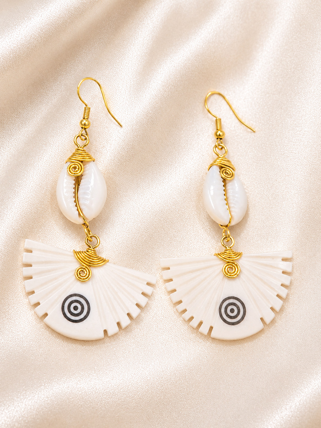 Half Moon white Earrings