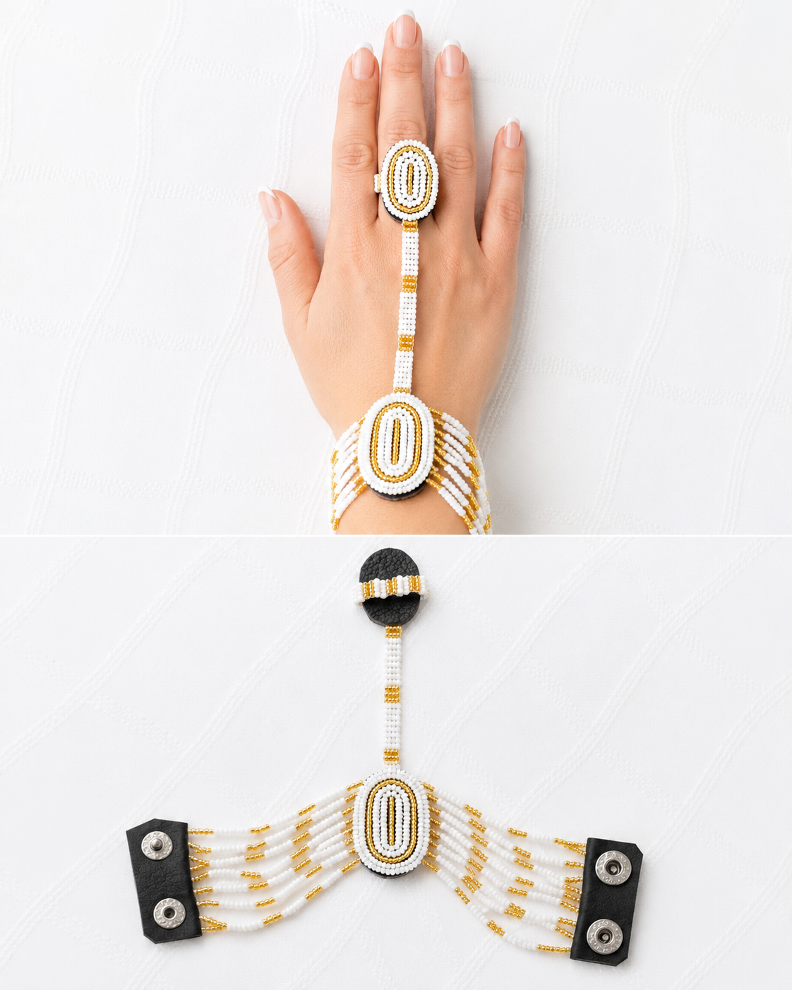 White and Gold Ring Bracelet