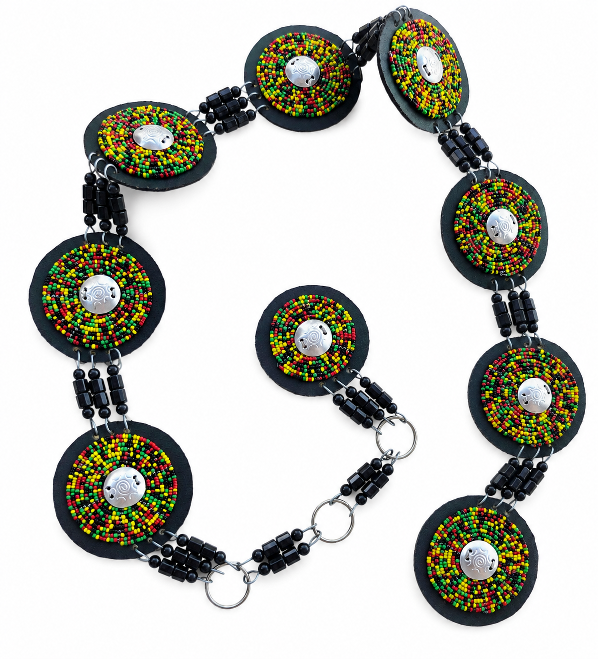 Reggae colored Beaded Belt