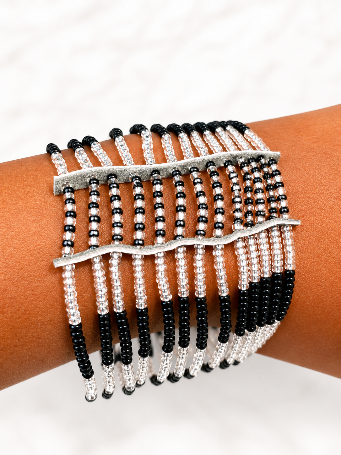 Black and Clear beaded bracelet