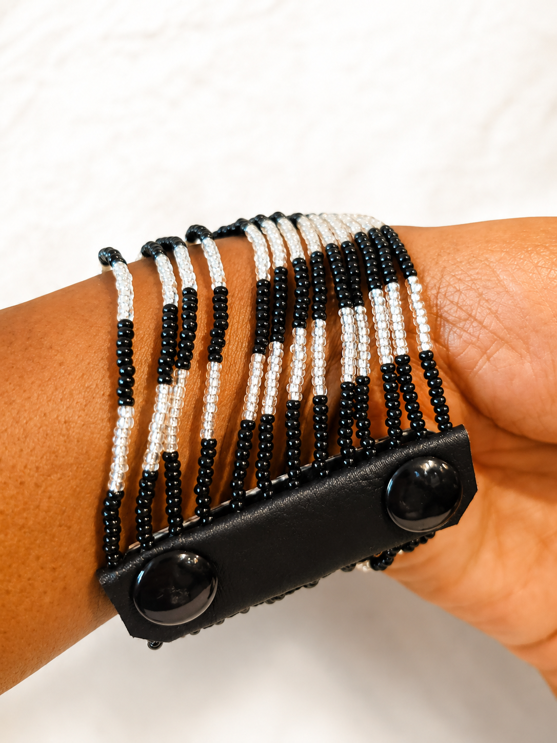 Black and Clear beaded bracelet