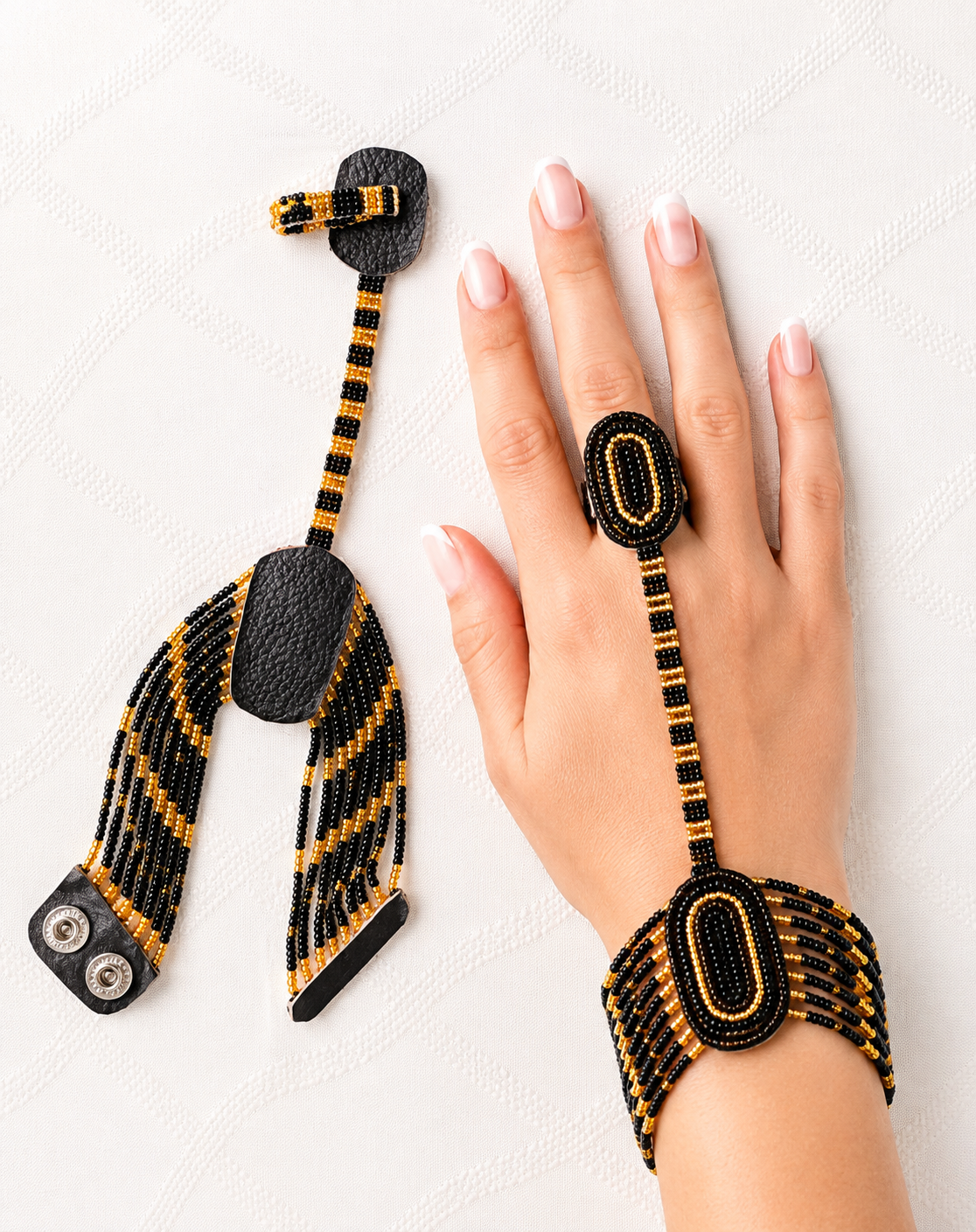 Black and Gold Ring Bracelet