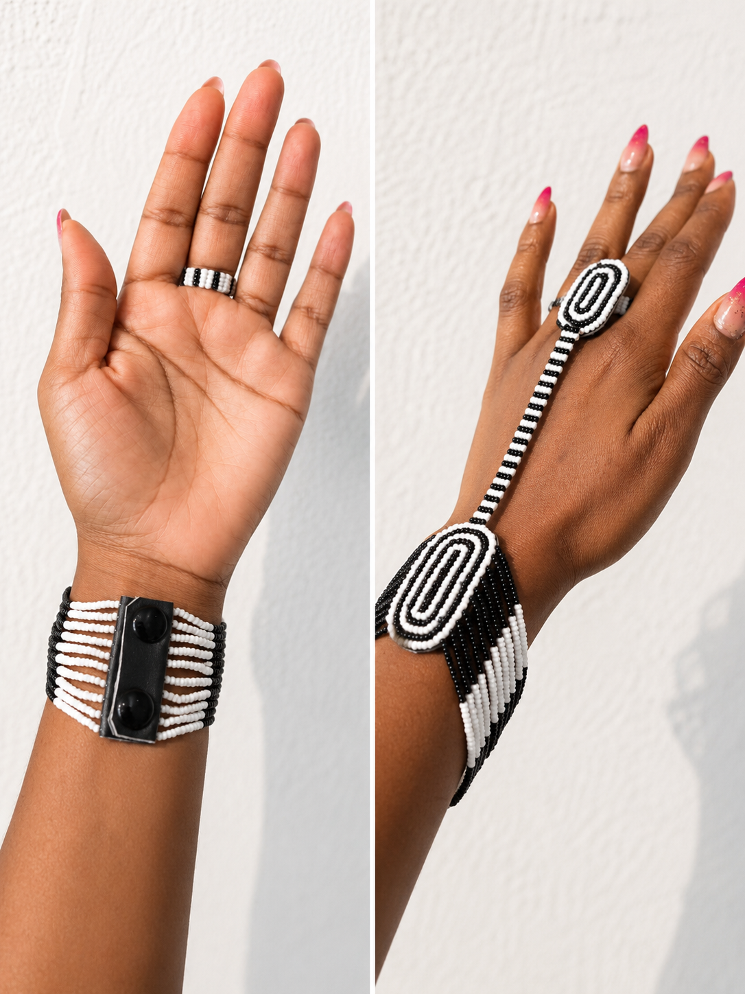 Black and White Ring Bracelet