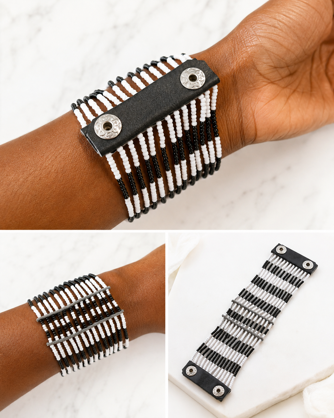 Black and White beaded bracelet