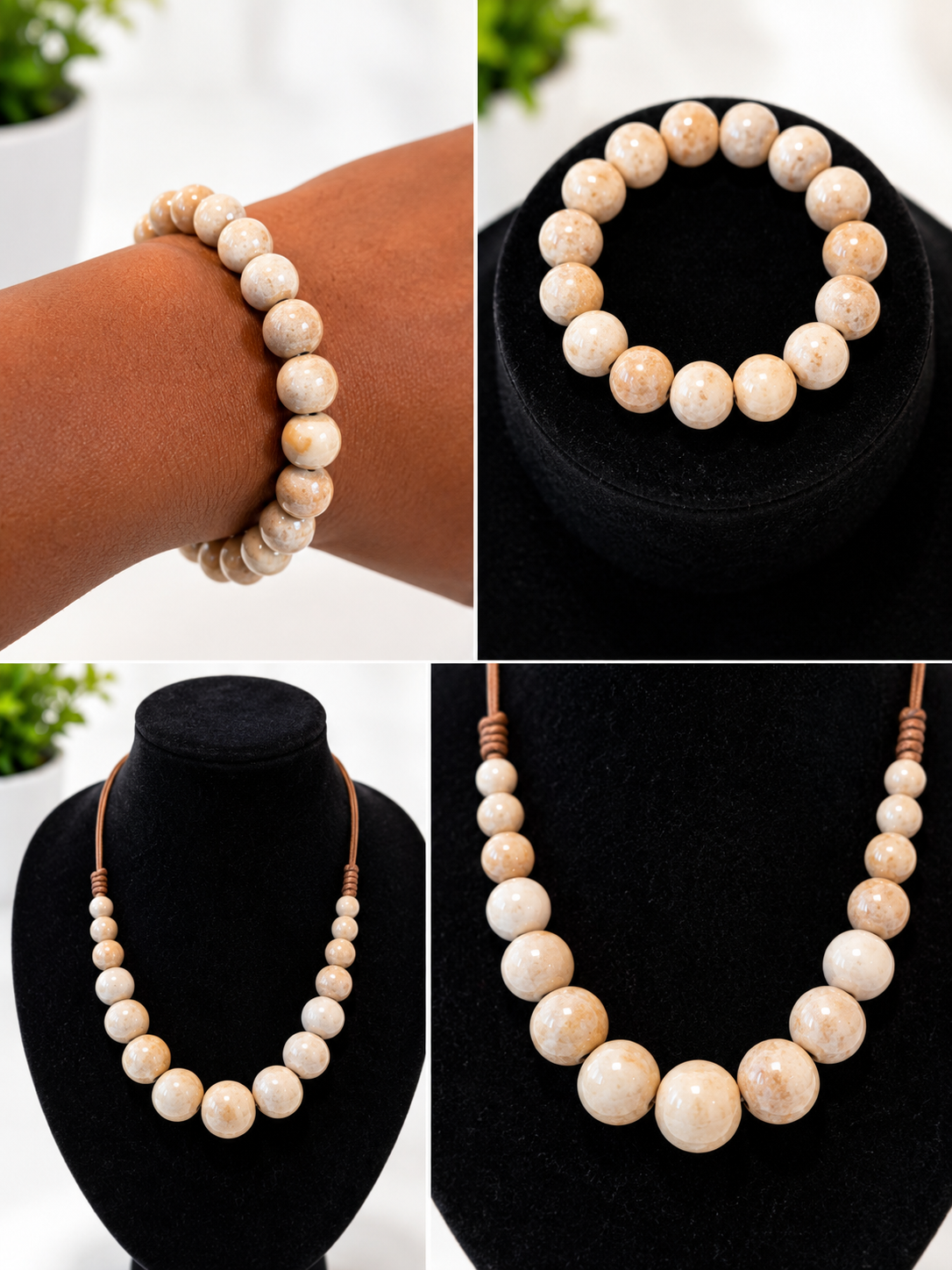 Brown Necklace and Bracelet