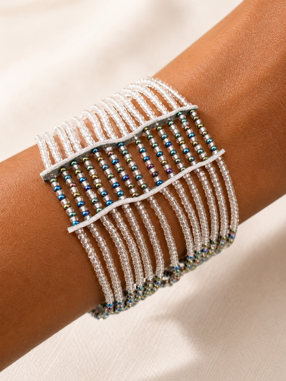 Clear and Unique Green beaded bracelet