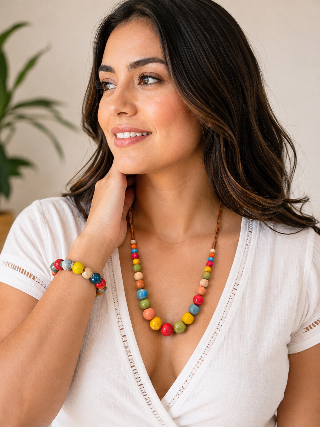 Multicolored Necklace and Bracelet