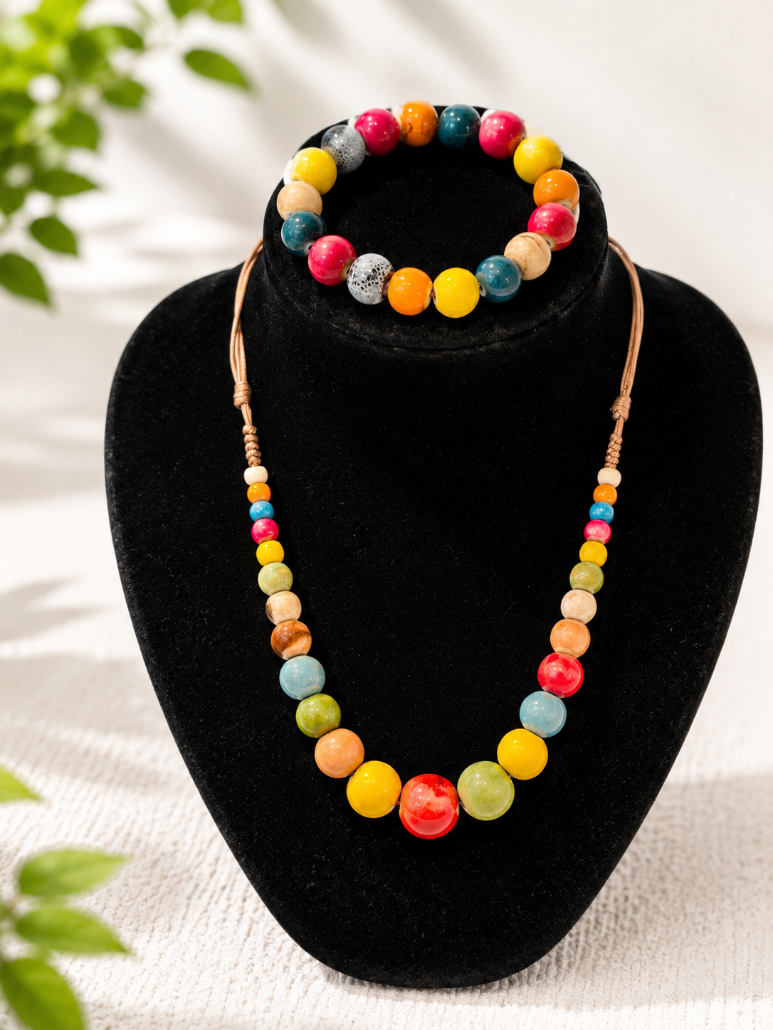 Multicolored Necklace and Bracelet