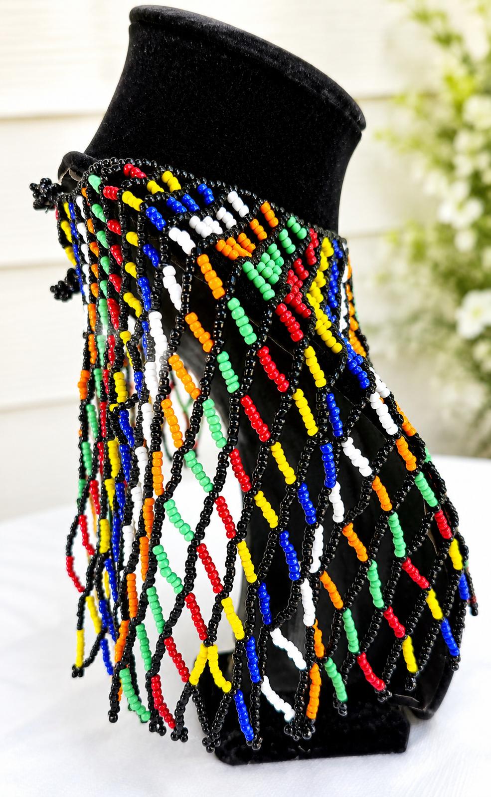 Rainbow Beaded Shoulder Necklace