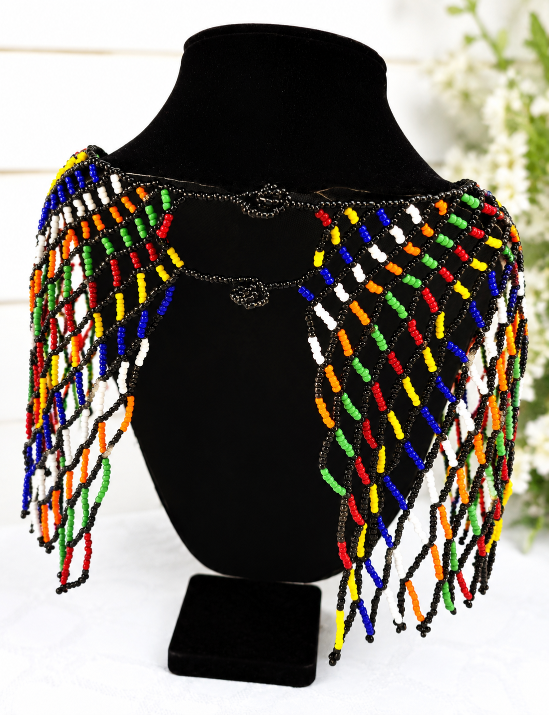 Rainbow Beaded Shoulder Necklace