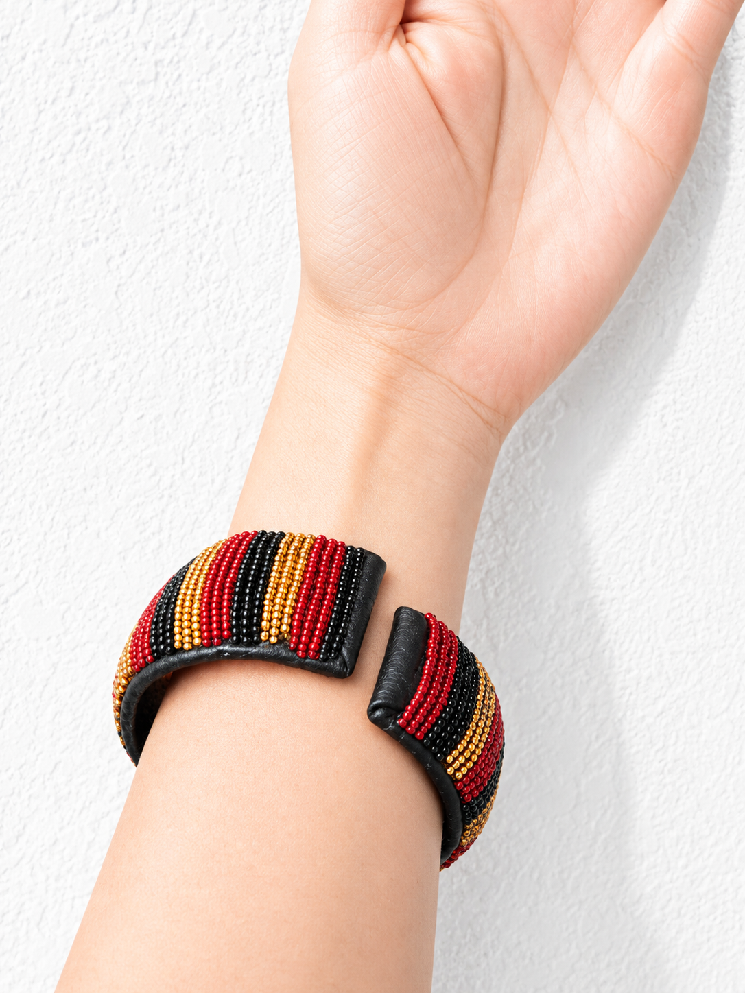 Red, black and Gold Big bracelet