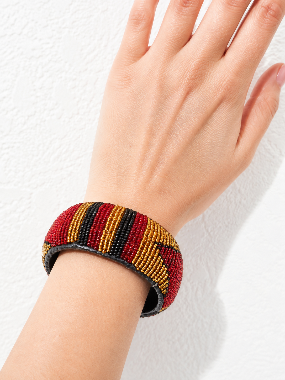 Red, black and Gold Big bracelet