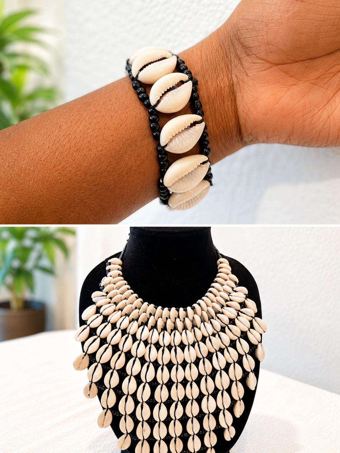 Shell Necklace and Bracelet