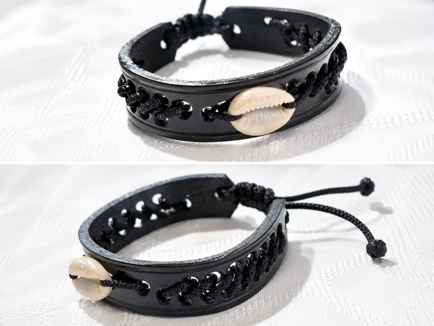 Unisex Black Shell Bracelet
