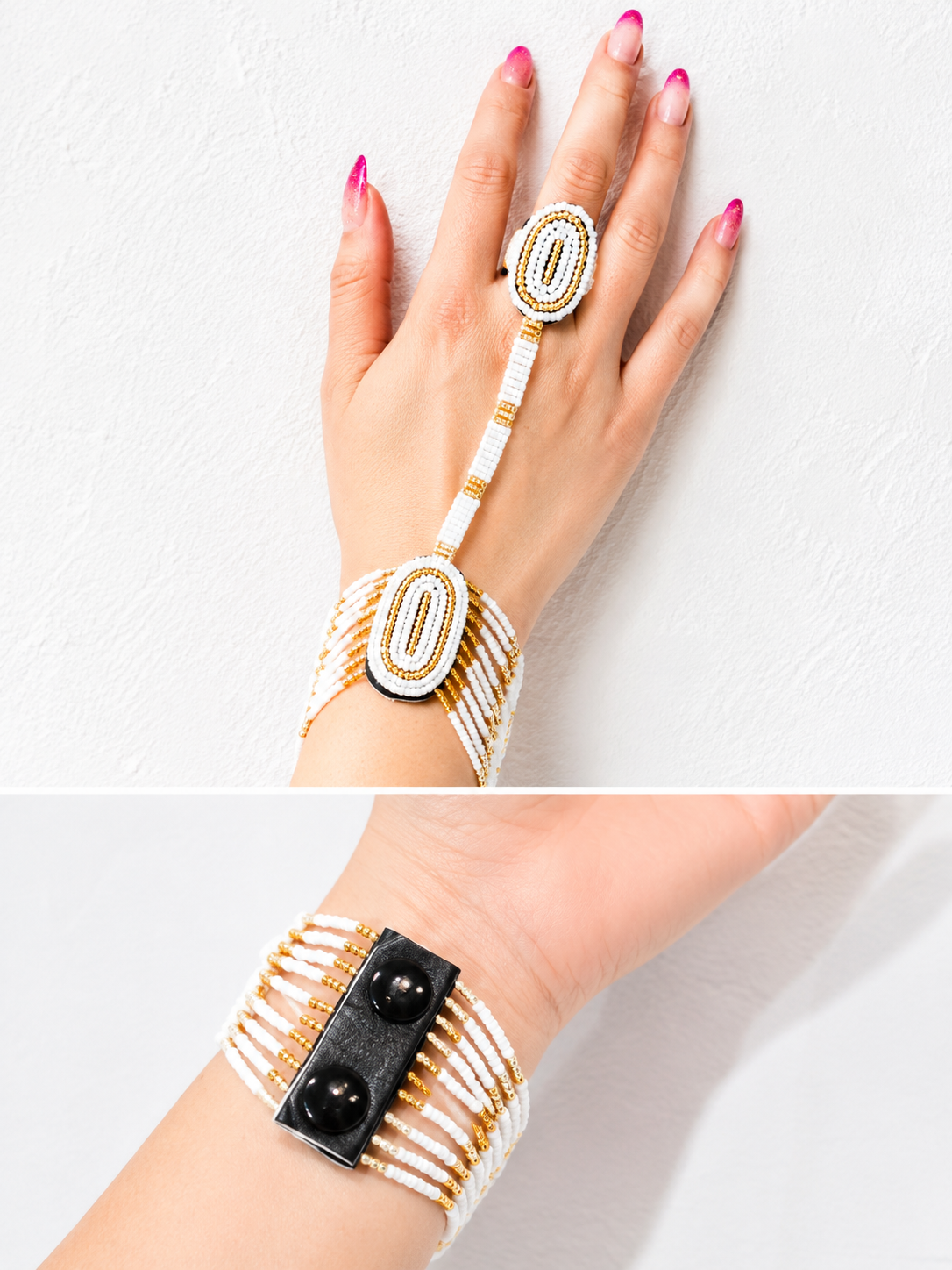 White and Gold Ring Bracelet