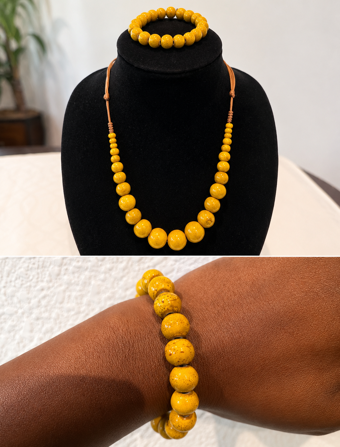 Yellow Necklace and Bracelet